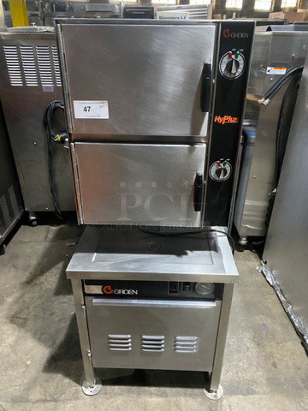 Groen Commercial Natural Gas Powered Dual Cabinet Steamer! All Stainless Steel! On Legs! Model: HY-6SG SN: 46830