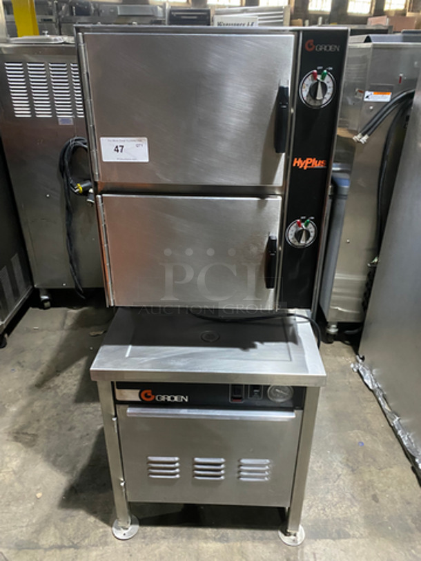 Groen Commercial Natural Gas Powered Dual Cabinet Steamer! All Stainless Steel! On Legs! Model: HY-6SG SN: 46830 - Image 1 of 12