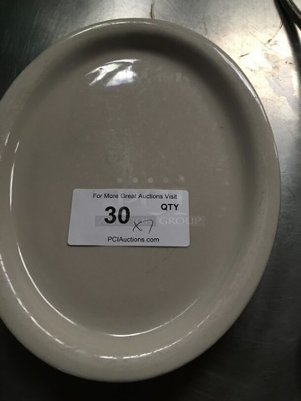 DAD White Ceramic Oval Serving Plates! 7x Your Bid