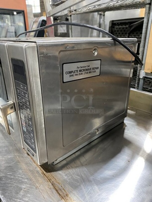 Amana Commercial Countertop Microwave Oven! Stainless Steel! Model: RFS12SW2A SN: 0806303836 120V 60HZ 1 Phase - Image 2 of 8