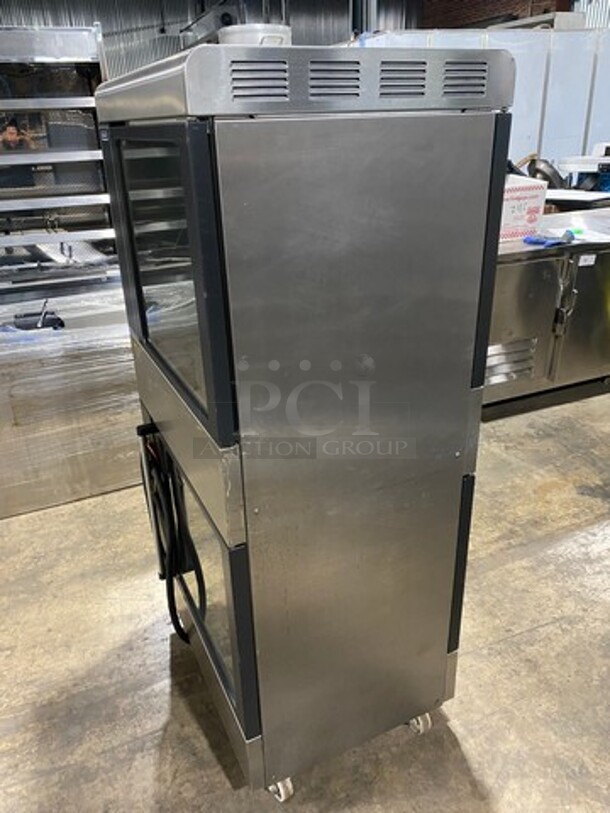 WOW! Hobart Commercial Electric Powered Rotisserie Machine! With Lower Food Warmer! All Stainless Steel! On Casters! Model: HRW220 SN: 750005795 208V  - Image 4 of 11