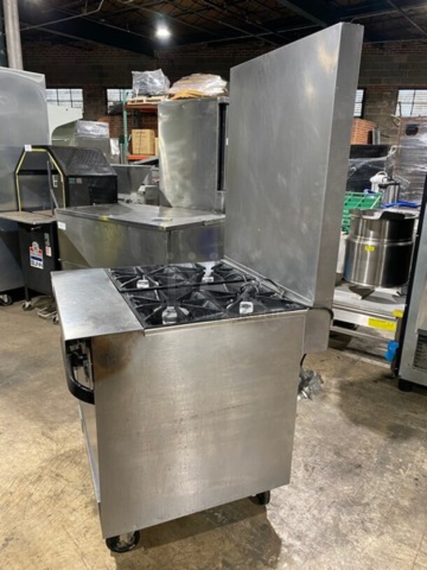 Southbend Commercial Natural Gas Powered 4 Burner Stove! With Raised Back Splash! With Oven Underneath! All Stainless Steel! On Casters! - Image 3 of 10