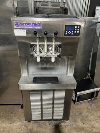 NICE! Stoelting Commercial 2 Flavor Soft Serve Ice Cream/ Frozen Yogurt Machine! All Stainless Steel! On Casters! Model: O231309I2 SN: 3610806H 208/240V 60HZ 3 Phase