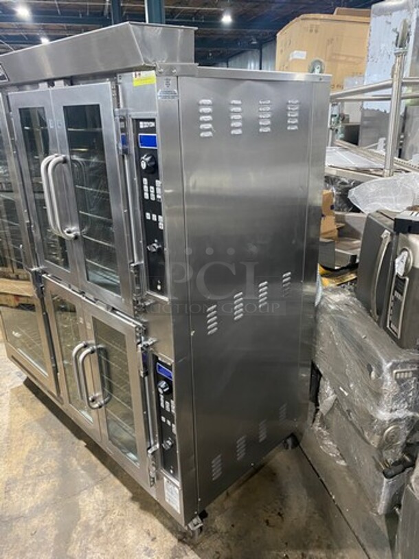 AMAZING! BEAUTIFUL! Doyon Commercial Electric Powered Baking Oven And Proofer Oven Combo! With Steam Injection! With View Through Doors! With Metal Oven Racks! All Stainless Steel! On Casters! WORKING WHEN REMOVED! Model: JAOP12SL SN: 588350001212208V 60HZ 3 Phase - Image 4 of 12