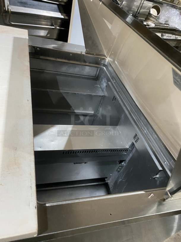 Randell Commercial Refrigerated Sandwich Prep Table! With Commercial Cutting Board! With 2 Door Underneath Storage! All Stainless Steel! On Casters! Model: 9030K7 115V 60HZ 1 Phase - Image 8 of 10