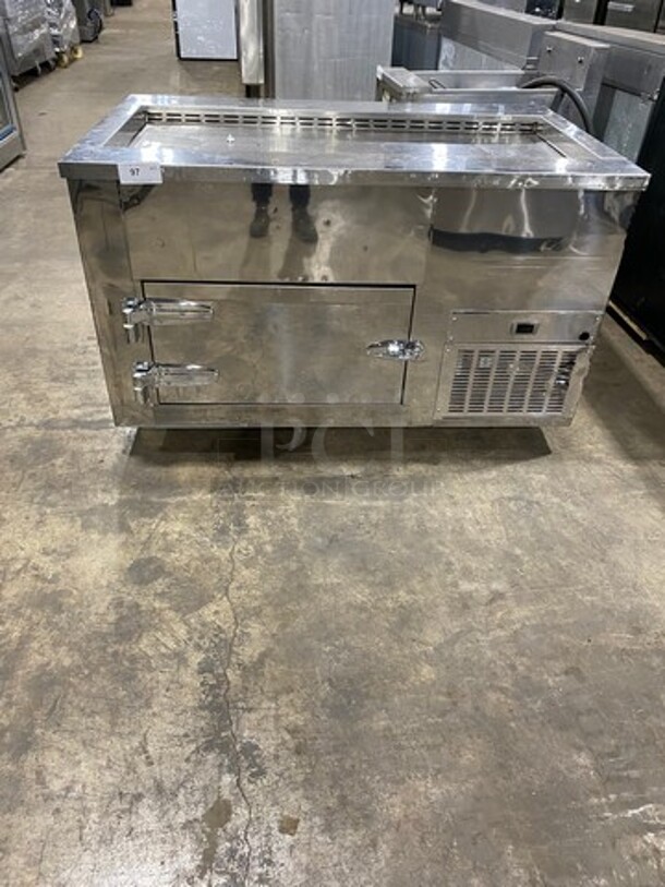 All Star Commercial Refrigerated Open Display Merchandiser! With Small Storage Space Underneath! All Stainless Steel! Model: 6999GTIREFC SN: 0910151 120V 60HZ 1 Phase