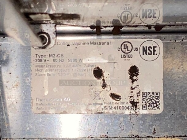 Mastrena II Thermoplan Starbucks Style Commercial Countertop Espresso Machine! With 3 Bean Hoppers! 208V! Model: M2-CS SN: 41000483! - Image 11 of 11