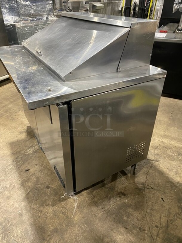 True Commercial Refrigerated Sandwich Prep Table! With 2 Door Underneath Storage Space! With Poly Coated Racks! All Stainless Steel! On Casters! Model: TSSU4818MB SN: 7025224 115V 60HZ 1 Phase - Image 2 of 9