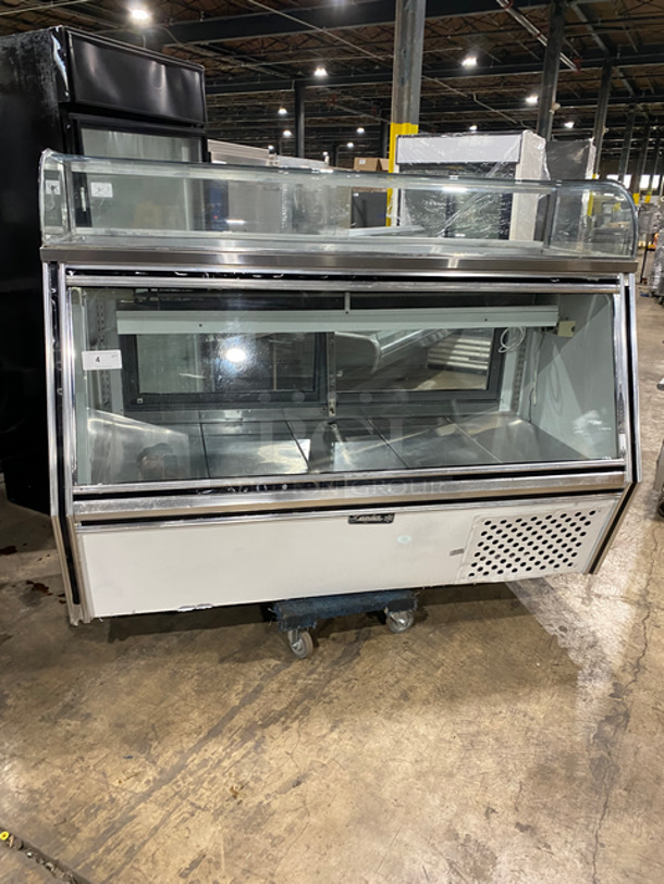 Leader Commercial Refrigerated Bakery/Deli Case! With Slanted Front Glass! With 2 Sliding Rear Access Doors! All Stainless Steel Body! Model: CDL72 SN: PQ121733 115V 60Hz 1 Phase