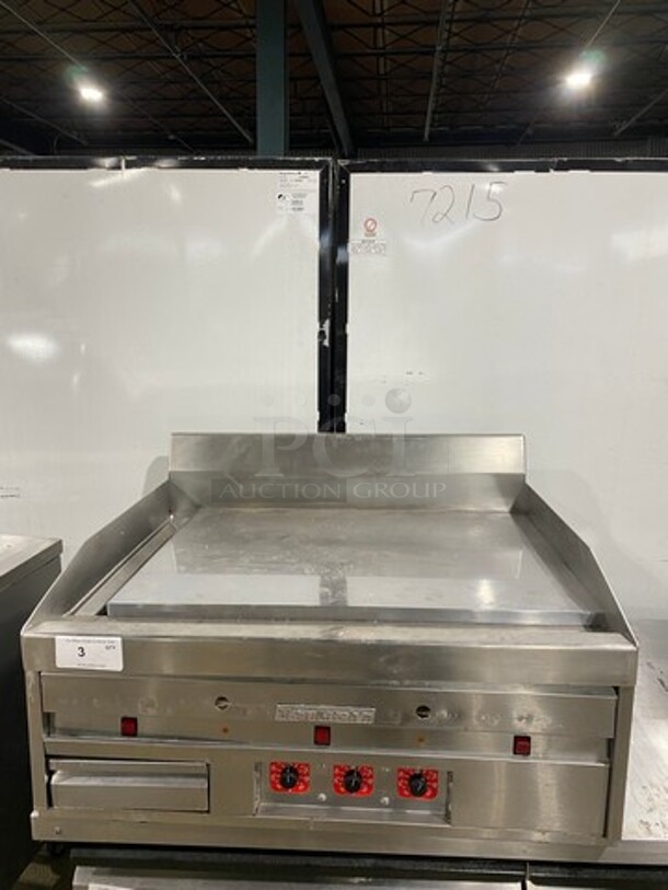 MagiKitch'n Commercial Countertop Gas Powered Flat Top Griddle! With Back And Side Splashes! All Stainless Steel! WORKING WHEN REMOVED! - Image 1 of 9