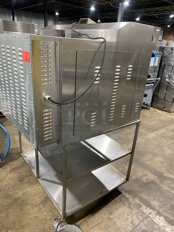 WOW! 2012 Doyon Commercial Natural Gas Powered Tripple Deck Pizza/ Baking Oven! With Shelf Storage Underneath! All Stainless Steel! On Casters! Model: PIZ6G SN: 282200000112 - Image 3 of 10