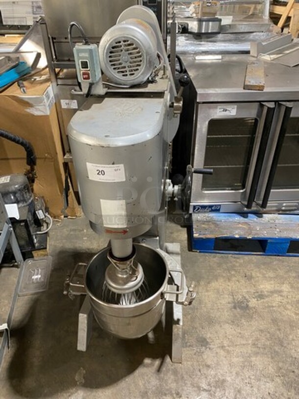 NICE! Commercial Floor Style 30QT Planetary Mixer! With Whisk And Paddle Attachments! With Bowl! Stainless Steel! WORKING WHEN REMOVED! - Image 1 of 12