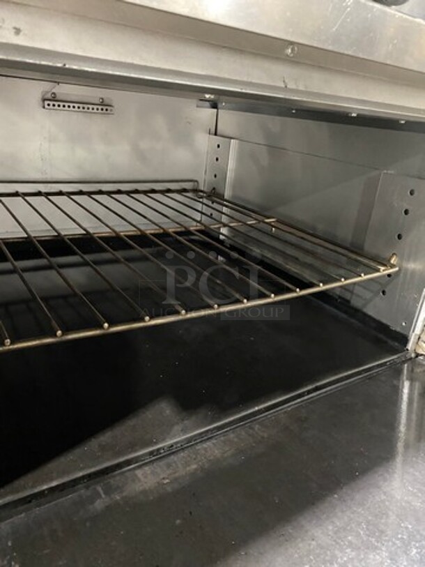 NICE! USR Cookline Commercial Natural Gas Powered 10 Burner Stove! With Raised Back Splash And Salamander Shelf! With 2 Full Size Oven Underneath! All Stainless Steel! On Legs! - Image 8 of 11