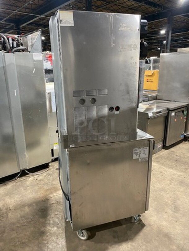 AMAZING! Manitowoc Multiplex Smoothie Workstation! On Single Door Undercounter Cooler! With Poly Bins! All Stainless Steel! On Casters!  Model: MB81 SN: 1701150000857 115V 60HZ 1 Phase - Image 4 of 9