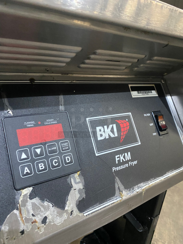 Commercial Electric Powered BKI Pressure Fryer! With Frying Basket! All Stainless Steel! On Casters! Model: FKM 208V 3 Phase - Image 8 of 10
