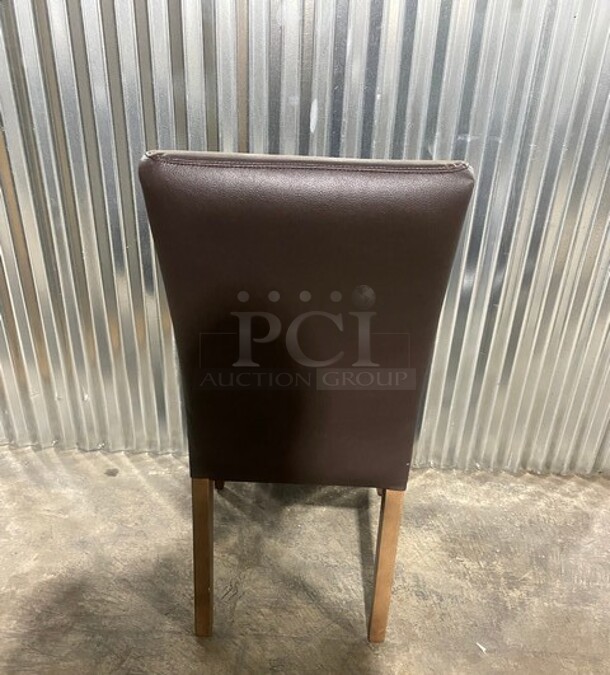 NEW! Brown Vinyl Dining Chair! 2x Your Bid! - Image 3 of 6