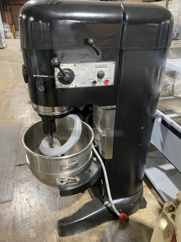 NICE! Hobart Commercial Floor Style 80QT Planetary Mixer! With Mixing Bowl! With Spiral Hook Attachment! Model: M802 SN: 1872385 220V 60HZ 3 Phase! - Image 2 of 8