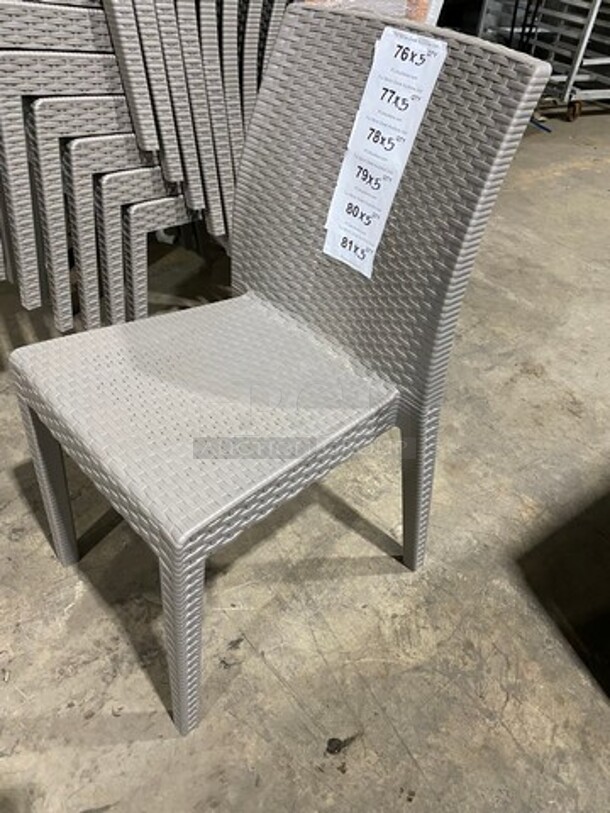 Brand New! Starlux Heavy Duty Poly Outdoor Wicker Style Dining Chairs! Suitable For Indoor/Outdoor Use!  5 X Your Bid!
 - Image 2 of 8