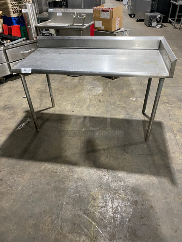 Solid Stainless Steel Worktop Table! With Back And Single Side Splash! On Legs!
