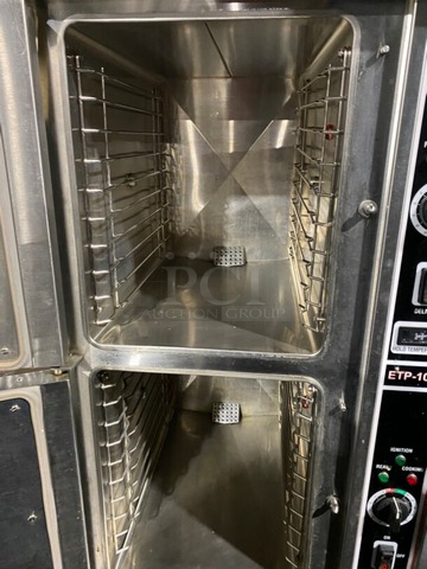 Market Forge Commercial Natural Gas Powered Dual Cabinet Steamer! All Stainless Steel! On Legs! WORKING WHEN REMOVED! Model: ETP10G SN: 111418M11124165 - Image 5 of 12