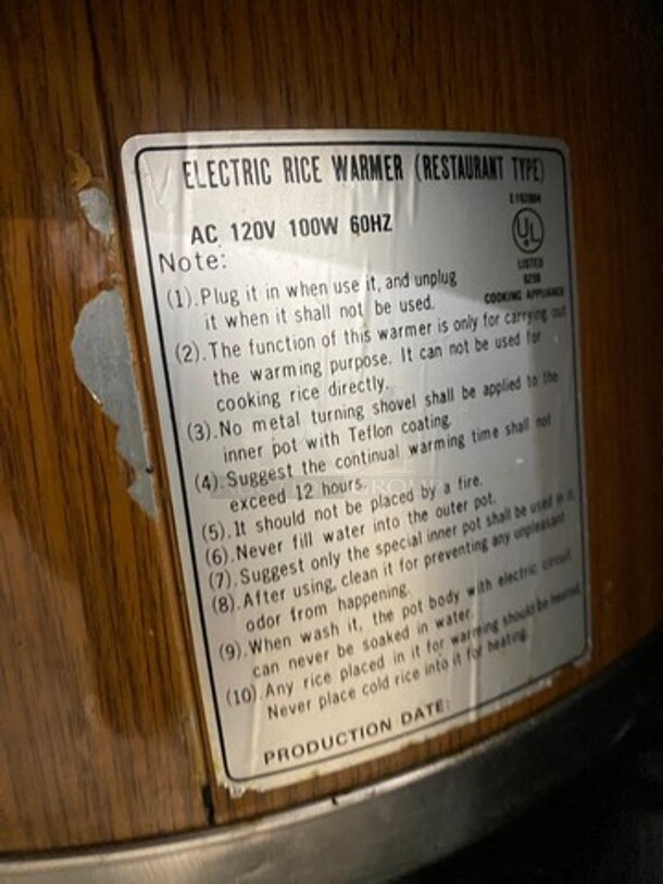 FAB! Amko Commercial Rice Warmer/ Holder Station! On Custom Made Equipment Stand! All Stainless Steel! On Legs! Model: SEJ21000 SN: AW211118 120V - Image 10 of 11