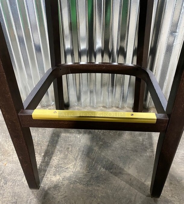 WOW! New! Solid Beech Wood Cross Back Commercial Bar Stool! In Cherry Wood With Black Vinyl Seat! 3x Your Bid! - Image 6 of 7