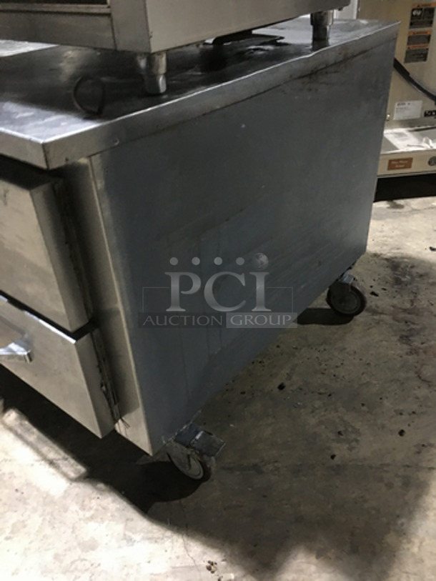 Leader Commercial Chef Base/Equipment Stand! With 2 Drawers! Model LB48S/C Serial PU05M0037!  All Stainless Steel! On Casters! 115V 1 Phase! - Image 2 of 7