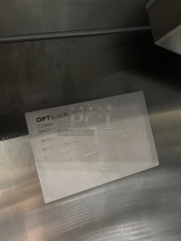 Optimum Single Door Reach in Refrigerator! With Poly Coated Racks! All Stainless Steel! On Commercial Casters! - Image 8 of 9