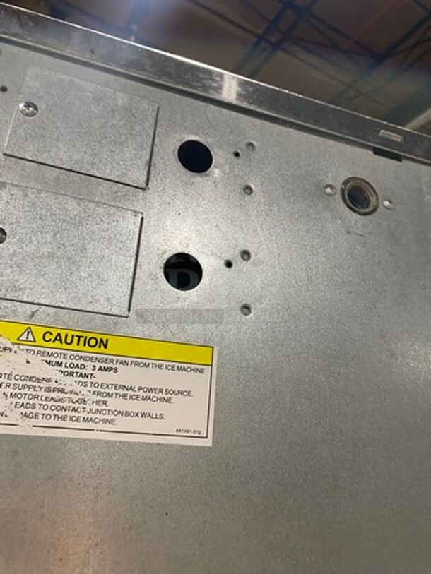 ALL ONE MONEY! Hoshizaki Commercial Ice Maker Machine! With Commercial Ice Bin! All Stainless Steel! On Legs! Model: KM1340MRH SN: A04669G 208/230V 60HZ 1 Phase - Image 9 of 10