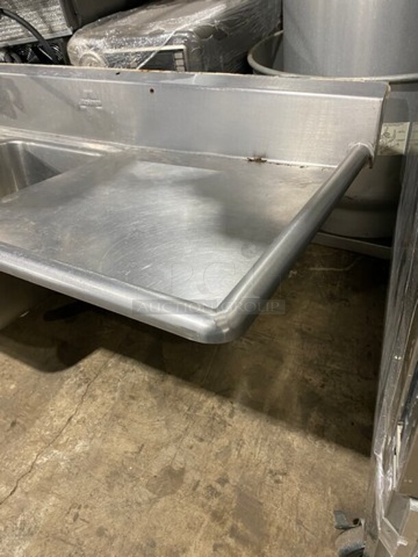 Commercial 3 Compartment Dish Washing Sink! With Dual Side Drain Board! With Faucet And Handles! With Back Splash! All Stainless Steel! With Legs! - Image 2 of 8