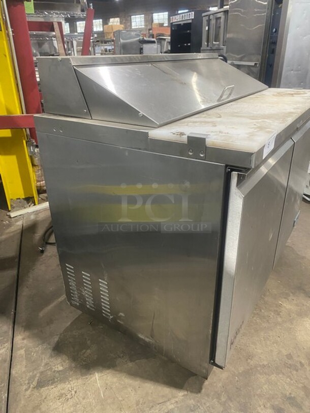 LATE MODEL! 2019 Centaur Commercial Refrigerated Bain Marie/Sandwich Prep Table! With Full Length Cutting Board! With Poly Coated Racks! With 2 Door Refrigerated Storage! On Casters! 115V 1 Phase! Model CST-48-HC Serial 1902CENQ01215! Working When Removed!
 - Image 2 of 9