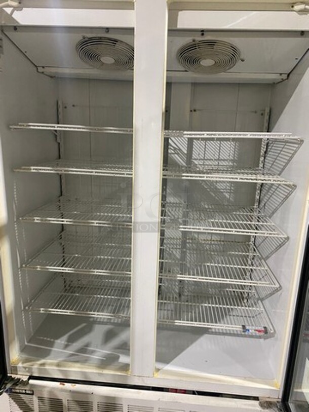 Master Bilt Commercial 2 Door Reach In Freezer Merchandiser! With View Through Doors! Poly Coated Racks! Model: BLG48HD SN: JU463604! 115V 60HZ 1 Phase! - Image 6 of 9