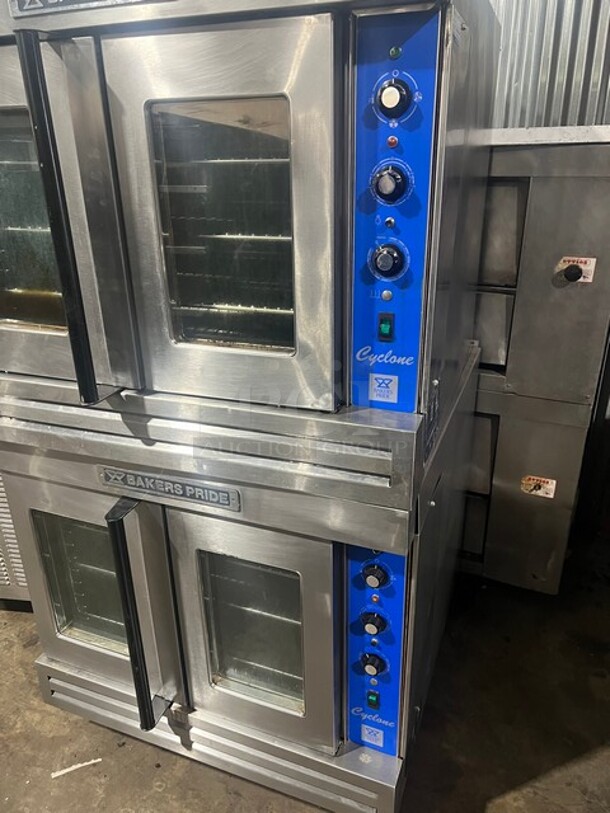 Baker's Pride Cyclone Series Stainless Steel Commercial Electric Powered Full Size Convection Oven w/ View Through Doors, Thermostatic Controls and Metal Oven RackS! MODEL C011-E SN: 28529 408V 3PH 2x Your Bid Makes One Unit! - Image 2 of 12