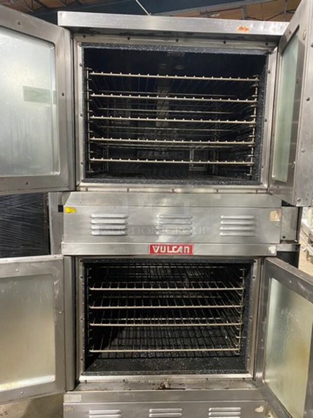 Vulcan Commercial Natural Gas Powered Double Deck Convection Oven! With View Through Doors! Metal Oven Racks! All Stainless Steel! On Casters! 2x Your Bid Makes One Unit! Model: SG1010T SN: 48043915 - Image 5 of 9