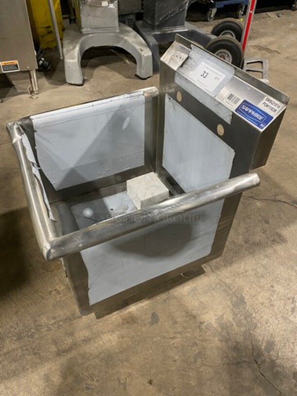 NEW! SCRATCH-N-DENT! Sapphire Single Compartment Prep Sink! With Back Splash! All Stainless Steel! With Legs! Model: SMSQ1818 - Image 3 of 8