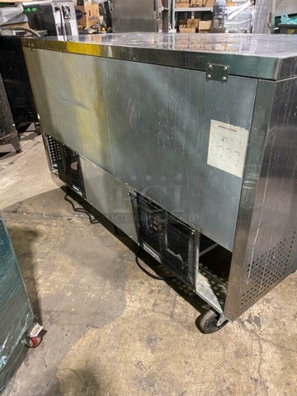 L & J Commercial 2 Door Lowboy/ Worktop Cooler! Stainless Steel! On Casters! WORKING WHEN REMOVED! Model: LUC60 SN: LUC6012020684020 115V 60HZ 1 Phase - Image 4 of 8
