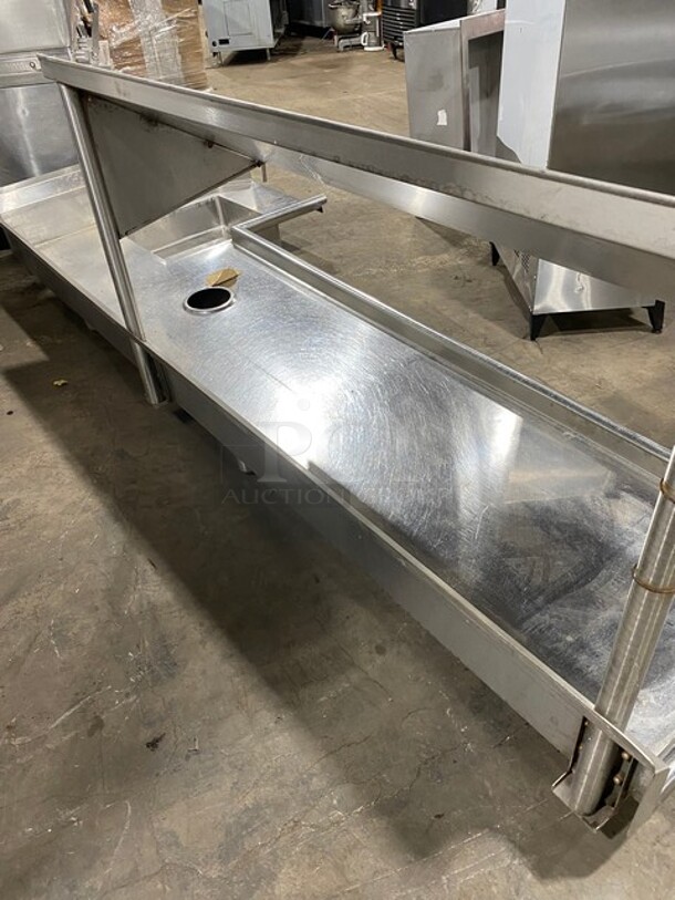 Commercial Corner Style Dish Washer Table! With Overhead Shelf! Solid Stainless Steel! Perfect For Pass Through Dish Washers! - Image 3 of 5