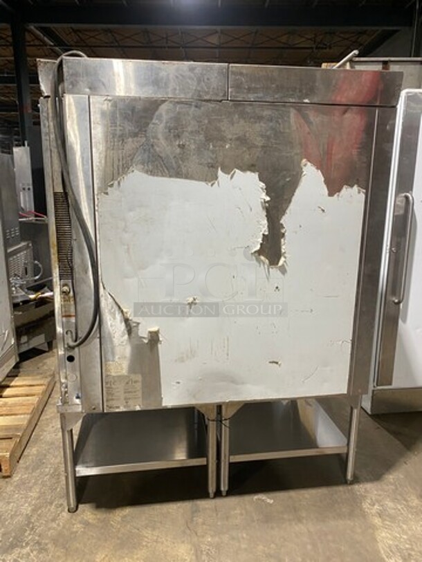 Baxter Commercial Electric Powered Mini Rotating Rack Oven! With 2 View Through Doors! Built In Pan Rack! On Equipment Stand! With Storage Space Underneath! All Stainless Steel! On Legs! Model: 0V300EM8 SN: 241007968 208V 60HZ 3 Phase - Image 3 of 11