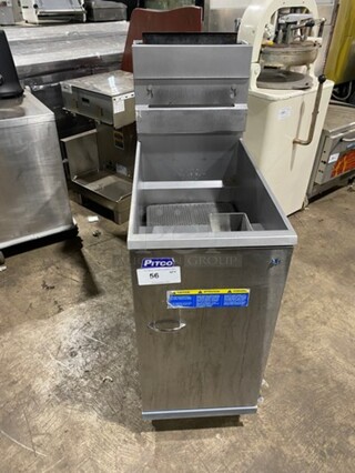 Pitco Commercial Natural Gas Powered Deep Fat Fryer! With Backsplash! All Stainless Steel! On Casters! Model: 40D SN: G20BB003784