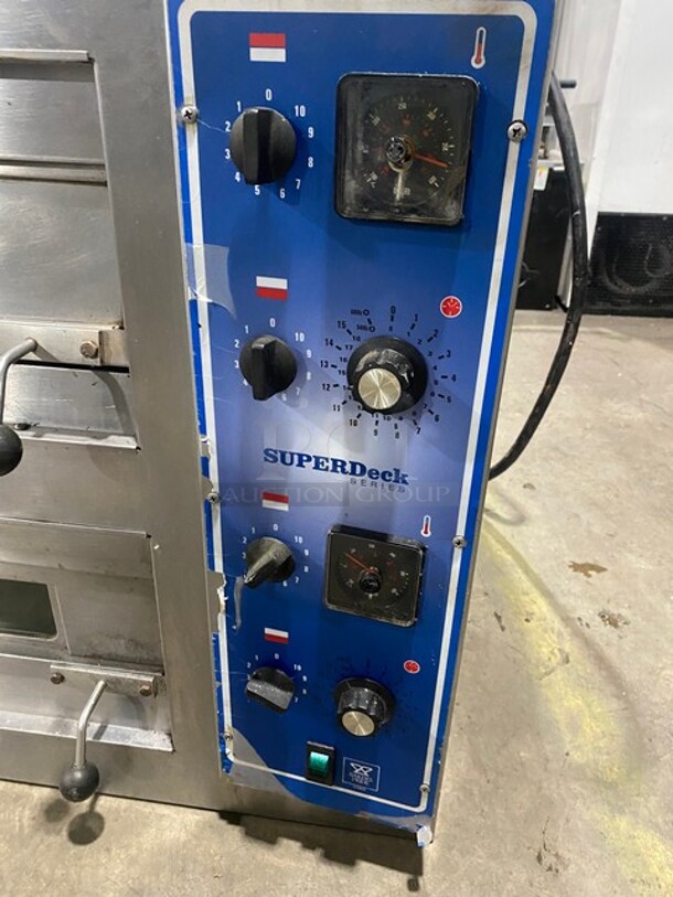 Bakers Pride Commercial Electric Powered Double Deck Pizza Oven! All Stainless Steel! 2x Your Bid Makes One Unit! WORKING WHEN REMOVED! Model: EP22828 SN: 580071412005 208V 60HZ 3 Phase - Image 8 of 9