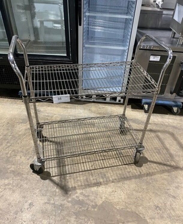 Commercial 2 Tier Utility Cart! Stainless Steel! On Casters! - Image 1 of 5