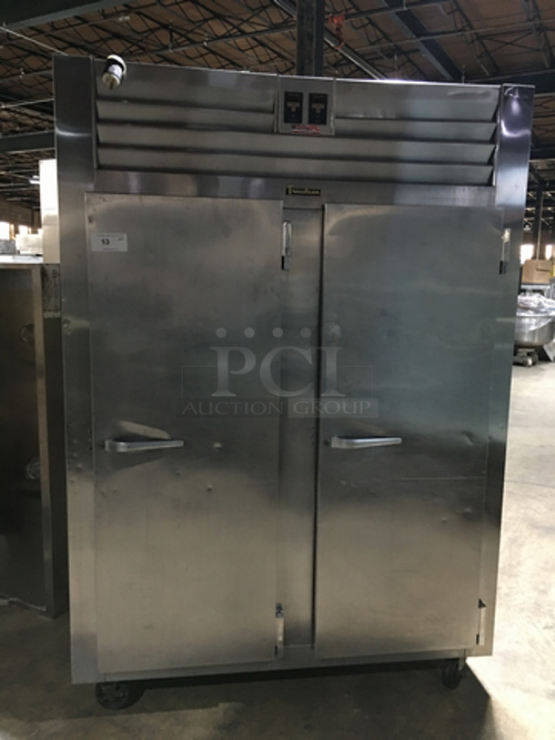 MUST HAVE! Traulsen 2 Door Half Cooler Half Freezer Combo Unit! All Stainless Steel! On Casters! Model: ADT232WUT-FHS 