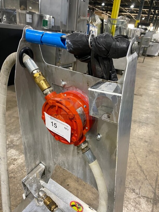 WOW! Shortening Shuttle Commercial Stainless Steel Waste Oil Transport Container! With Pump! On Casters! - Image 4 of 9