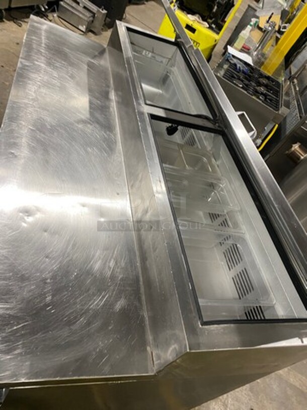 Leader Commercial Refrigerated Pizza Prep Table! With 3 Door Storage Space Underneath! All Stainless Steel! Model: ESPT72SC SN: NP08C2296 115V 60HZ 1 Phase - Image 7 of 10
