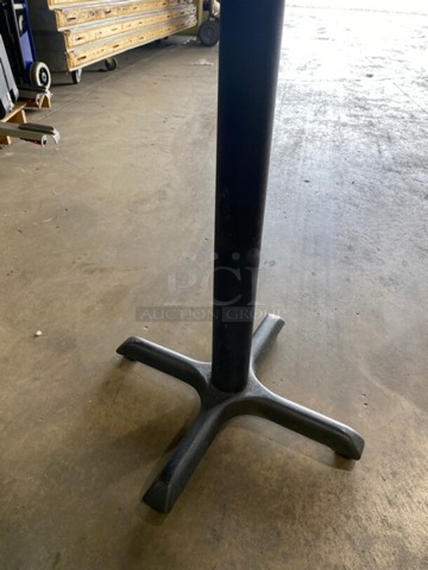 Wooden Pattern Top Rectangular Table! With Black Metal Base! 3x Your Bid - Image 5 of 5