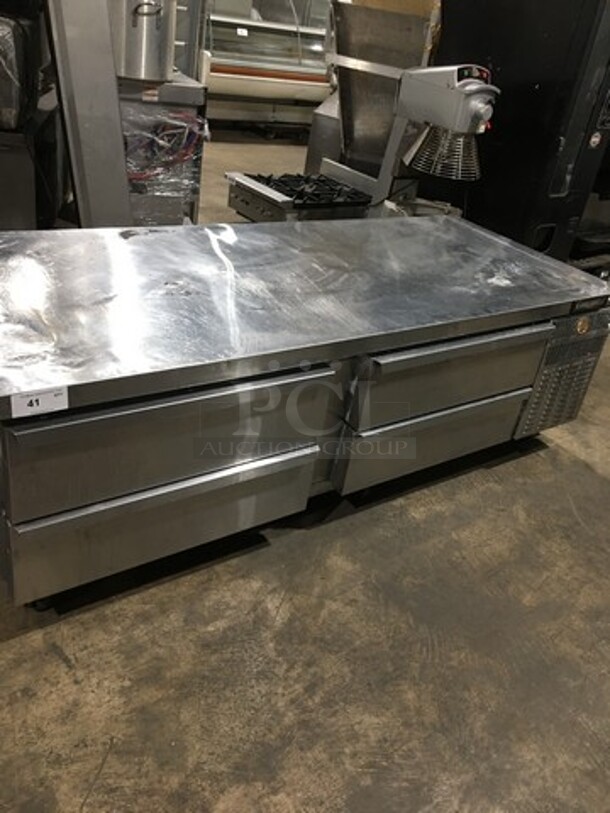 Continental Commercial Refrigerated 4 Drawer Chef Base! All Stainless Steel! On Casters!