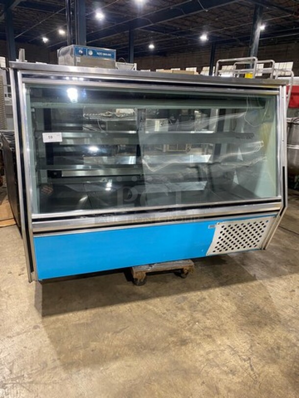 COOL! 2008 Leader Commercial Refrigerated Deli Display Case Merchandiser! With Slanted Front Glass! With Sliding Rear Access Glass Doors! All Stainless Steel! Model: HDL72SC SN: PR111471 115V 60HZ 1 Phase