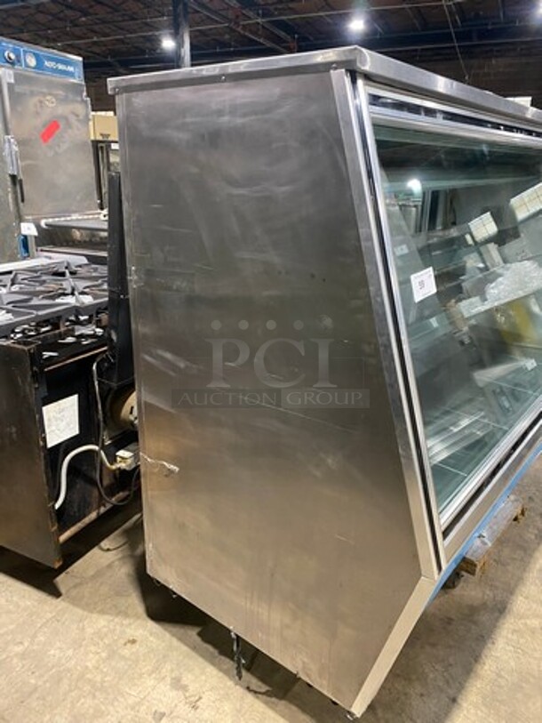 COOL! 2008 Leader Commercial Refrigerated Deli Display Case Merchandiser! With Slanted Front Glass! With Sliding Rear Access Glass Doors! All Stainless Steel! Model: HDL72SC SN: PR111471 115V 60HZ 1 Phase - Image 2 of 9
