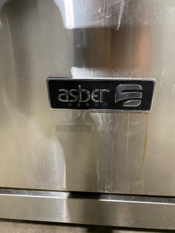 LATE MODEL! 2019 Asber Commercial Natural Gas Powered 6 Burner Stove! With Raised Back Splash And Salamander Shelf! With Oven Underneath! Metal Oven Rack! All Stainless Steel! On Casters! WORKING WHEN REMOVED! - Image 6 of 11