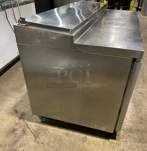 Continental Commercial Refrigerated Pizza Prep Table! With 3 Door Storage Space Underneath! All Stainless Steel! On Casters! Model: CPA68 SN: 15974548! 115V 1 Phase - Image 2 of 9